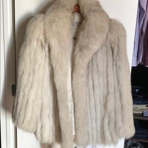 Blue fox fur coat